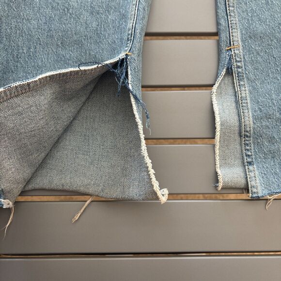 Zara Jeans Womens 6 Blue Denim Faded Medium Wash Ankle Slit Bootcut High Waisted - Picture 4 of 9